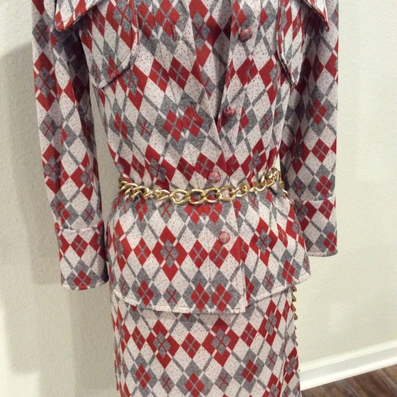 Vintage 70s 3 piece Power Suit dagger collar Mini - Picture 4 of 14